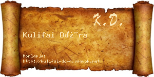Kulifai Dóra névjegykártya